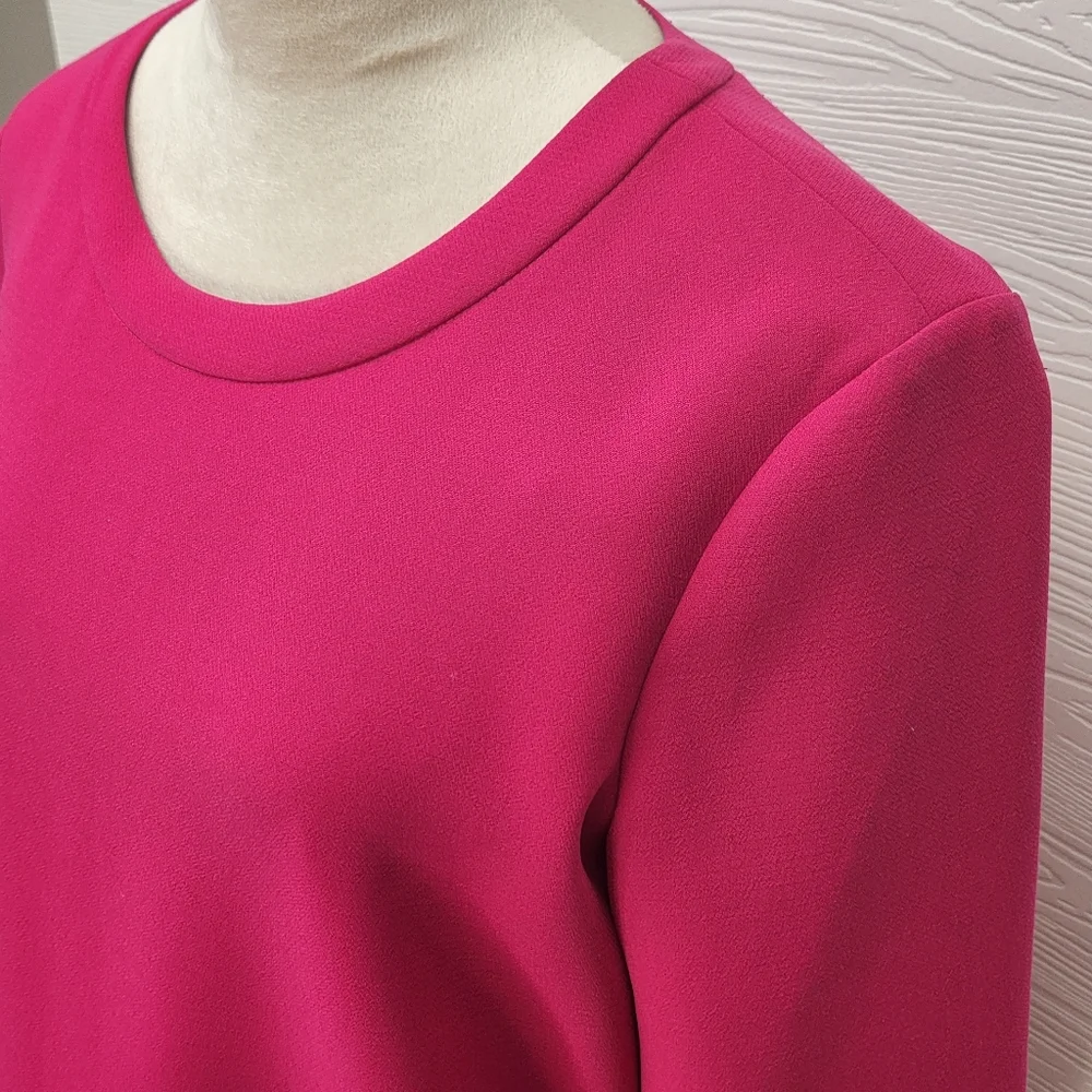 Kate Spade Demi Sweetheart Shift Scalloped Dress Pink 3/4 Sleeve Shift Dress 10